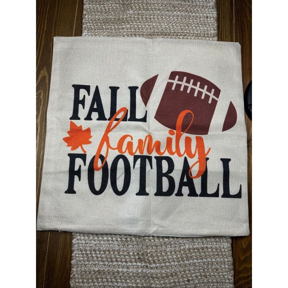 Football Autumn fall throw pillow case cover 17 x 17 New